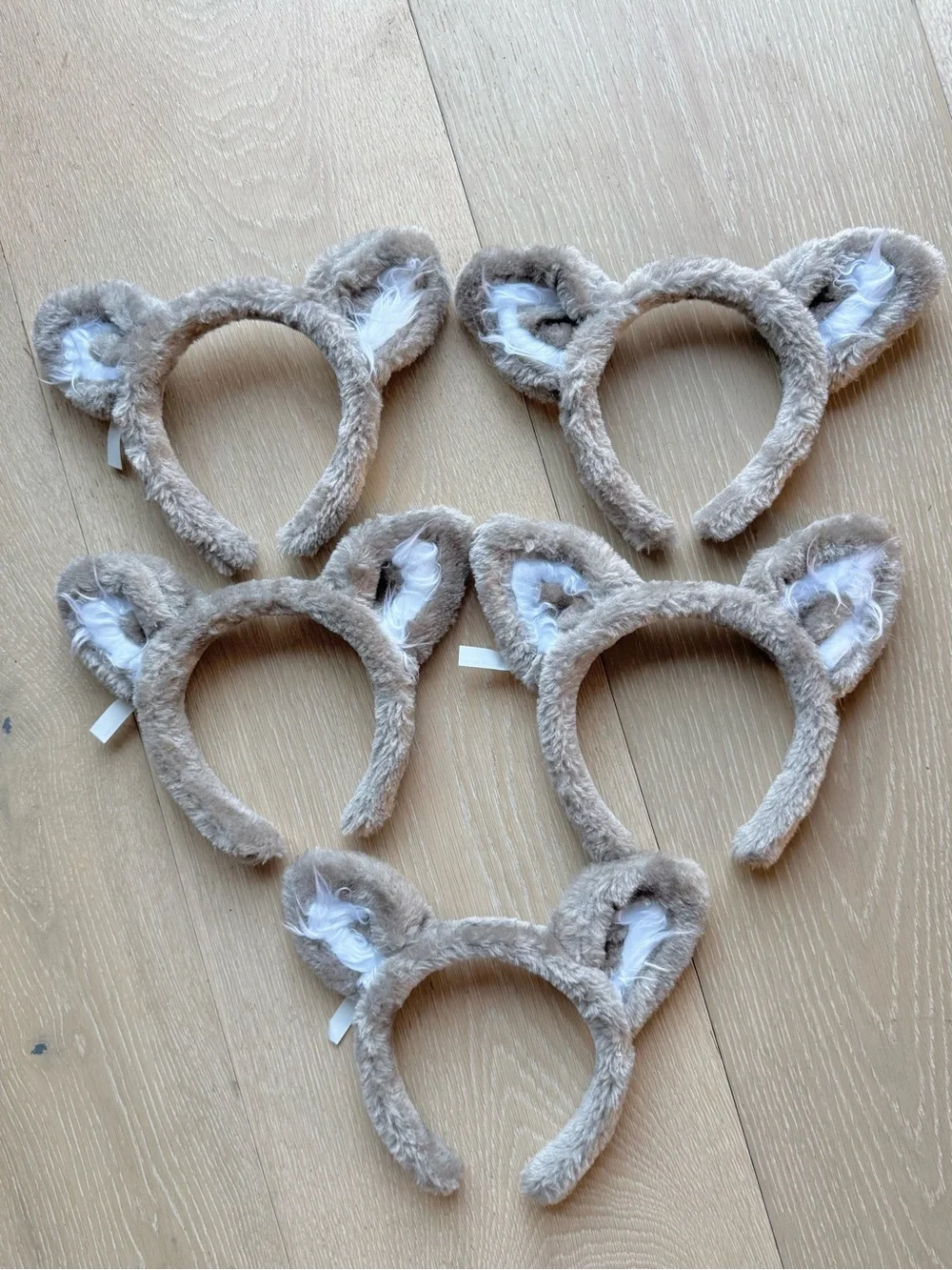 Great Wolf Lodge Beige Wolf Animal Ears Headbands Soft Beige Faux Fur Ears Set 5